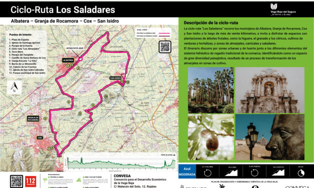 Convega amplía la red comarcal de ciclo-rutas con cinco nuevos itinerarios que recorren 14 municipios de la Vega Baja