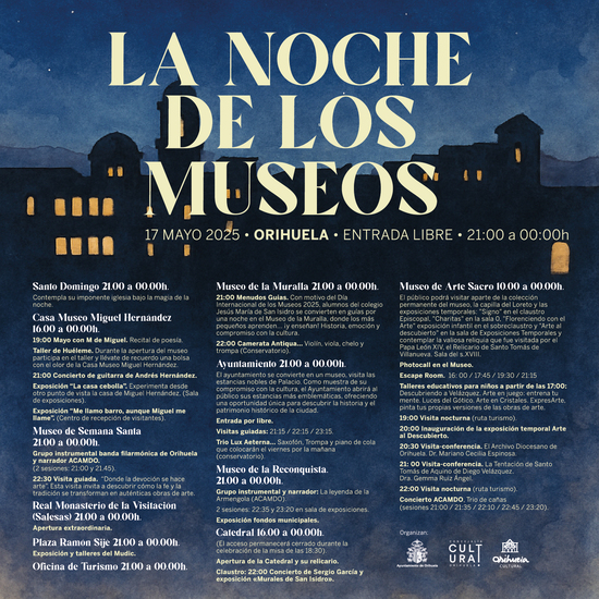 Cultura Oriola celebra «La Nit dels Museus» aquest dissabte 17 de maig