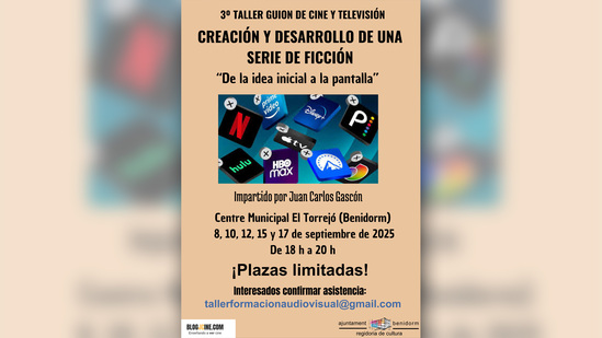 Cultura de Benidorm organiza el 3º Taller de Guion, que versará sobre la creación y desarrollo de una serie de ficción