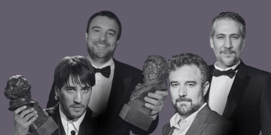 Los “goyarizados” Esteban Crespo y Alberto Ammann entre el jurado de Benissa en Corto