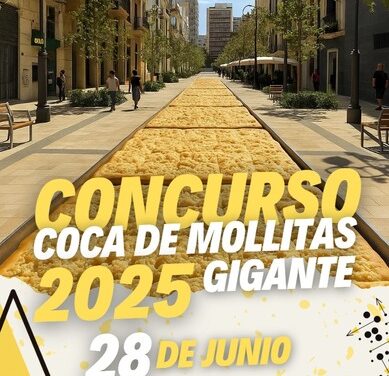 La coca de mollitas de récord se colocará en la avenida de la Constitución de Alicante el sábado 28
