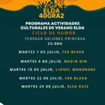El humor llegará a Elda 40Gra2 en julio con el ciclo de monólogos en los Salones Princesa