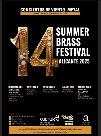 Alicante empieza el mes de julio con la 14 edición del Summer Brass Festival y el inicio de “Verano en Parques”