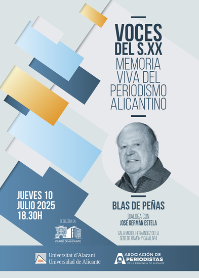 Blas de Peñas protagoniza una nueva sesión del ciclo Voces del siglo XX de la APPA y la Universidad de Alicante
