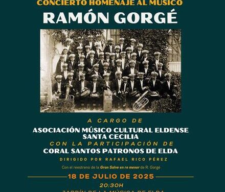 Elda 40Gra2 homenajeará a Ramón Gorgé con un concierto especial en el Jardín de la Música