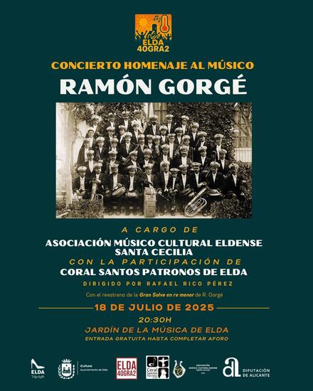 Elda 40Gra2 homenajeará a Ramón Gorgé con un concierto especial en el Jardín de la Música