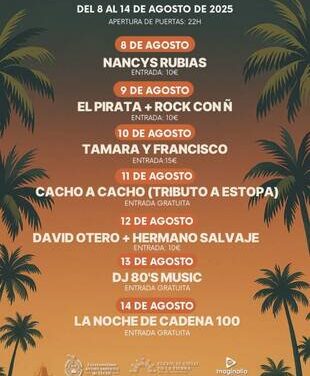 Vuelven las Noches del Hort de Baix de Elche con las actuaciones de Nancys Rubias, El Pirata o Tributo a Estopa