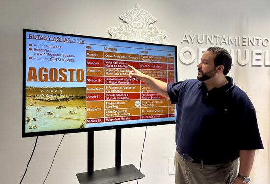 Turismo Orihuela ofrece rutas culturales, naturales y nocturnas en agosto