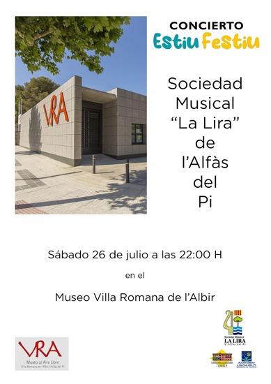 La Lira ofrece el concierto gratuito Estiu Festiu el sábado en el Museo Villa Romana de l’Albir 