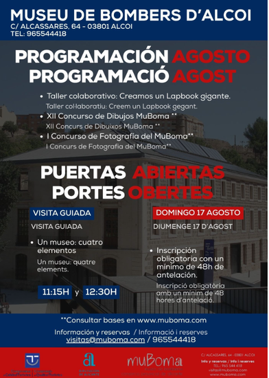 El mes de agosto se llena de actividades para venir a disfrutar del Museo Provincial de Bomberos