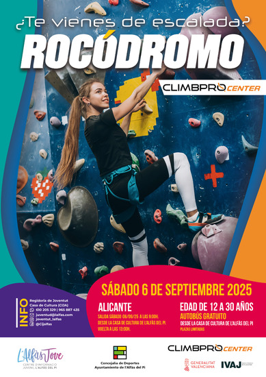 Nueva jornada de escalada gratuita en el rocódromo ClimbPro Center de Alicante organizada por Juventud del Ayuntamiento de l’Alfàs del Pi