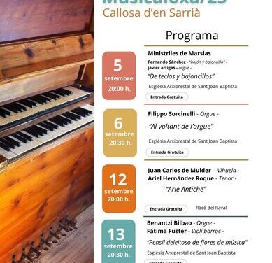 Arriba “Musicaloxa 2025”, la música antiga que posa en valor l’ànima de Callosa d’en Sarrià