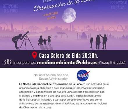 Elda se sumará el 4 de octubre a la Noche Internacional de Observación de la Luna con un evento familiar en la Casa Colorá