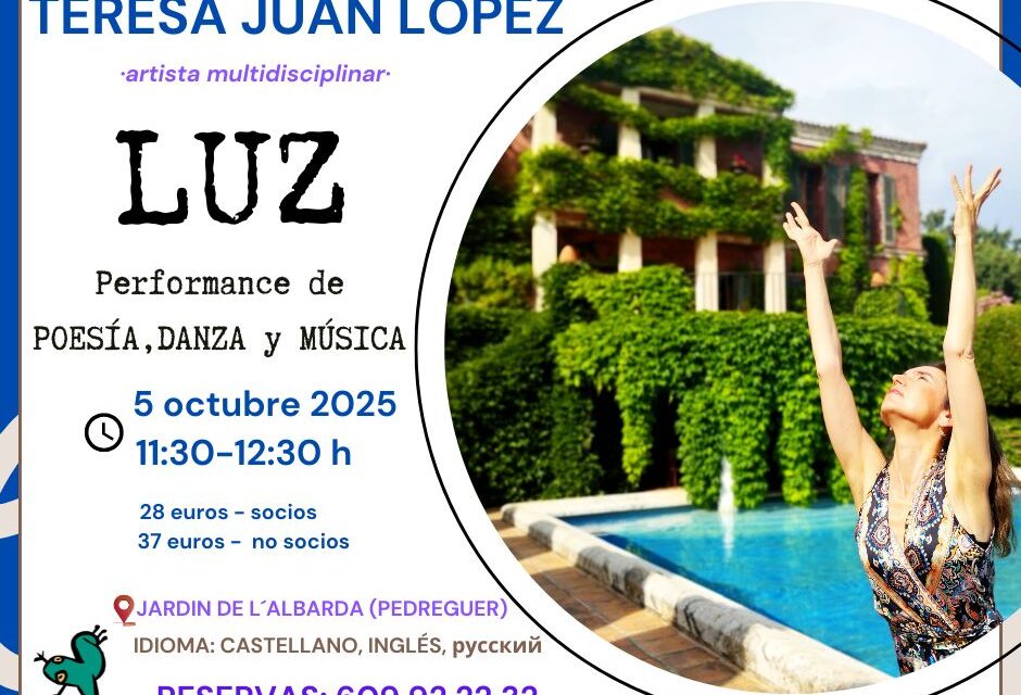 La artista multidisciplinar Teresa Juan López presenta su nueva performance en el Jardín de la Albarda de Pedreguer