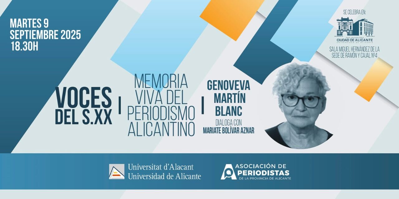 Genoveva Martín Blanc protagonitza una nova sessió del cicle Veus del Segle XX de l’APPA amb la Universitat d’Alacant