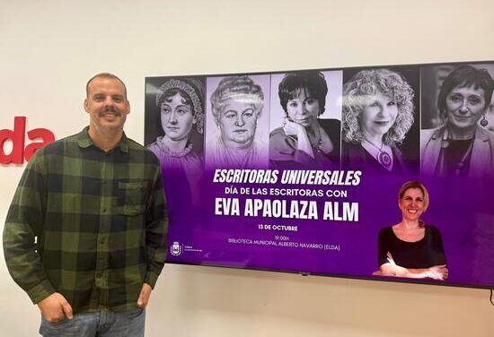 Elda celebrará el próximo 13 de octubre el Día de las Escritoras con una conferencia de la novelista y periodista Eva Apaolaza Alm  