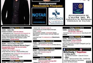 Música, literatura y arte protagonizan las 23 Jornadas Hispano Noruegas de l’Alfàs del Pi