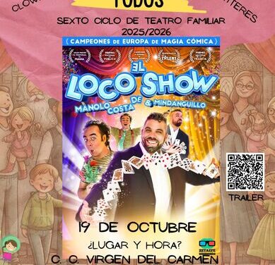 Este domingo comienza el VI CICLO DE TEATRO PARA TODOS de Torrevieja, con el espectáculo de magia cómica EL LOCO SHOW DE MANOLO COSTA Y MINDANGUILLO