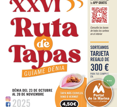 La Ruta de Tapes Dénia amplia els premis per als locals participants i el públic en la seua 26a edició