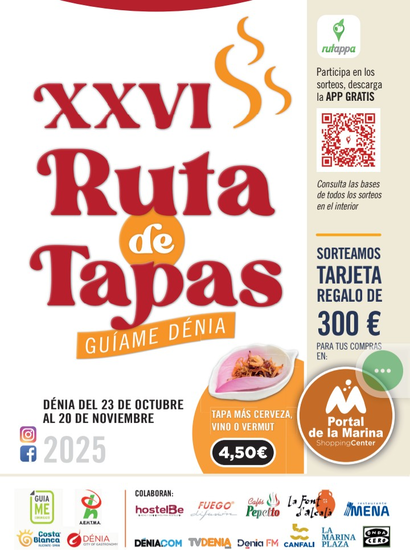 La Ruta de Tapas Dénia amplía los premios para los locales participantes y el público en su 26.ª edición
