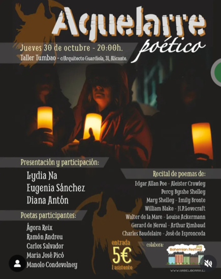 Aquelarre Poético: una noche de Halloween entre versos y tinieblas