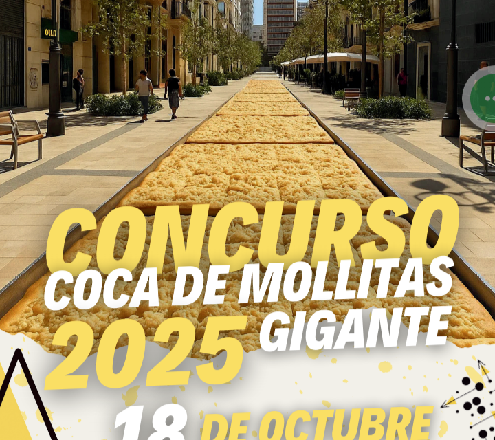Alicante invita a probar la coca de mollitas de récord en la avenida de la Constitución este sábado 18 de octubre