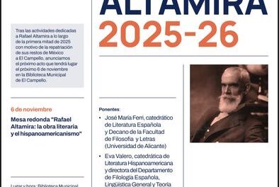 La Biblioteca Municipal de El Campello acoge el jueves una mesa redonda sobre la obra literaria y el hispanoamericanismo de Rafael Altamira