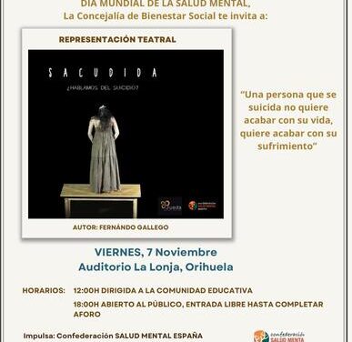 La Concejalía de Bienestar Social de Orihuela promueve la reflexión sobre salud mental con la obra «Sacudida”