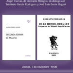 Este viernes se presentarán en Orihuela el nuevo libro de Miguel Ángel Cuevas y un estudio sobre su poesía