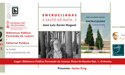 José Luis Zerón Huguet presentarà aquest dimecres a Oriola la segona part del seu llibre de diaris