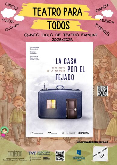Este domingo continúa el VI CICLO DE TEATRO PARA TODOS de Torrevieja, con la obra  LA CASA POR EL TEJADO