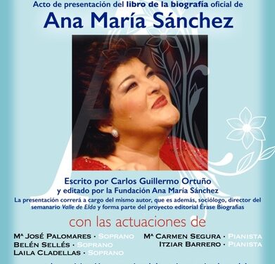 El Teatro Castelar acogerá el próximo 5 de diciembre el concierto-presentación de la biografía oficial de Ana María Sánchez