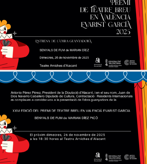 La Diputació estrena en el Teatre Arniches l’obra de Marian Díez, guanyadora del XXVI Premi Evarist Garcia