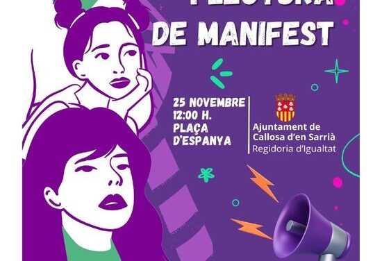 Callosa d’en Sarrià convoca a una concentración por el 25-N