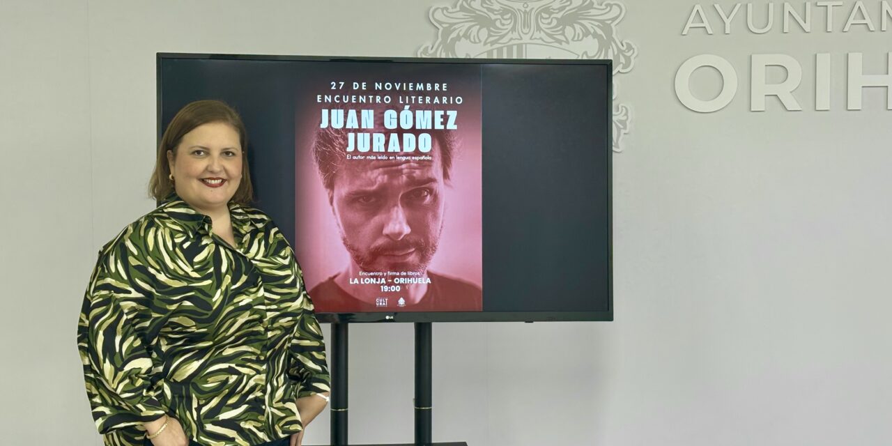 Cultura d’Oriola organitza una trobada amb l’escriptor Juan Gómez-Jurado el pròxim 27 de novembre en La Llotja