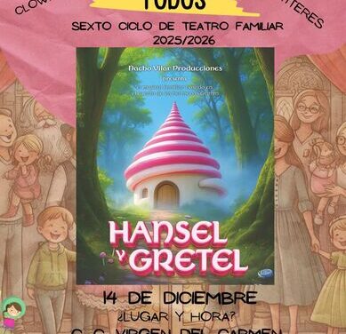 Aquest diumenge, 14 de desembre, contínua el VI CICLE DE TEATRE PER A TOTS, amb l’estrena mundial de HANSEL I GRETEL, EL MUSICAL