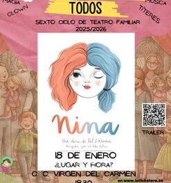 AQUEST DIUMENGE, 18 DE GENER, CONTINUA EL VI CICLE DE TEATRE PER A TOTS, AMB L’ESPECTACLE DE DANSA TEATRE NINA