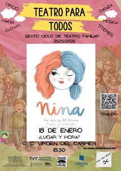ESTE DOMINGO, 18 DE ENERO, CONTINÚA EL VI CICLO DE TEATRO PARA TODOS, CON EL ESPECTÁCULO DE DANZA TEATRO NINA