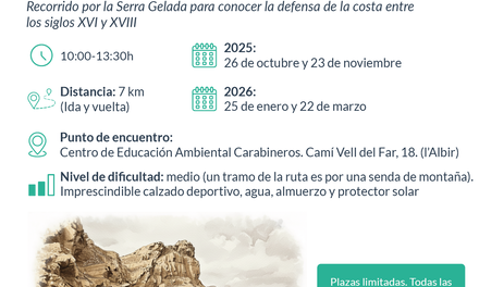 Vuelve la ruta guiada ‘Piratas y corsarios en les Penyes de l’Albir’ el próximo domingo 25 de enero