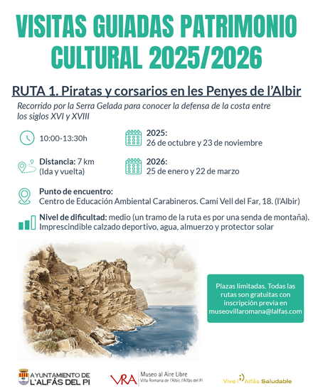 Torna la ruta guiada ‘Pirates i corsaris en els Penyes de l’Albir’ diumenge que ve 25 de gener