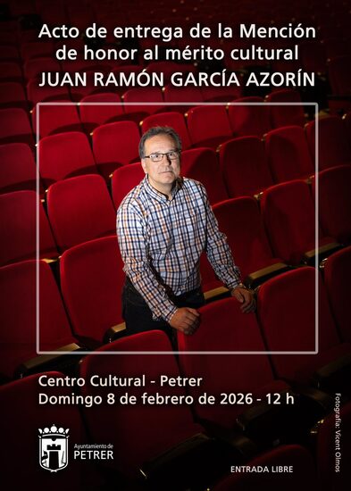 Juan Ramón García recibirá la Mención de honor al mérito cultural de Petrer el próximo domingo 8 de febrero