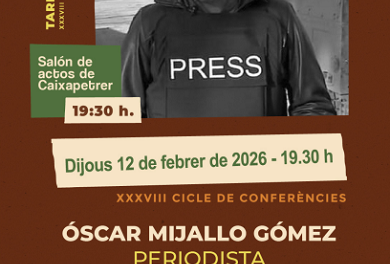 Óscar Mijallo estarà aquest dijous 12 de febrer a Petrer amb la conferència de la Tardor Cultural que es va ajornar el mes de novembre