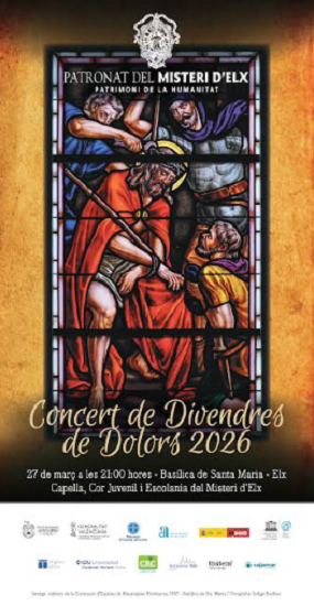 La basílica de Santa María acoge el concierto de Viernes de Dolores 2026 del Misteri d’Elx
