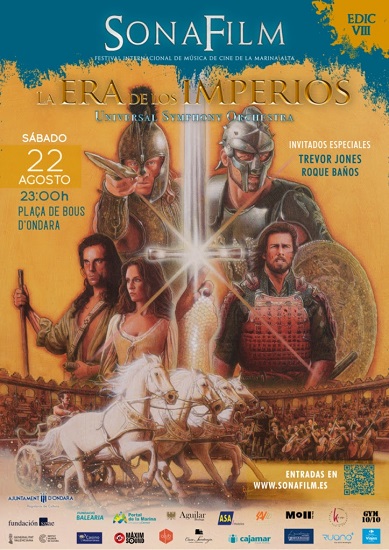 SONAFILM, Festival Internacional de Música de Cine Marina Alta, dedicará su octava edición al cine épico e histórico con los compositores Trevor Jones y Roque Baños como grandes invitados 