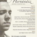 Este miércoles tendrá lugar en Alicante un homenaje poético a Miguel Hernández