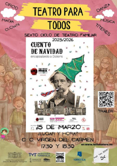 Torrevieja celebra el mes del teatro con el espectáculo familiar “Cuento de Navidad” dentro del Ciclo Teatro para Todos