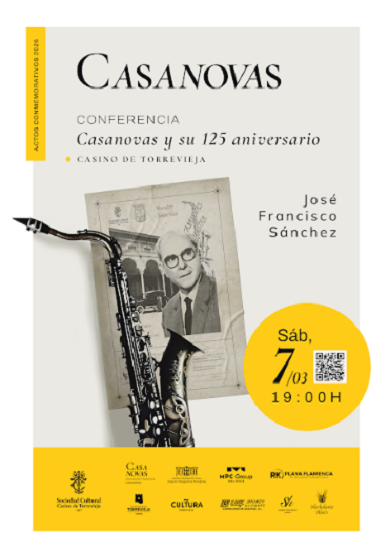 El Casino de Torrevieja acogerá la conferencia “Casanovas y su 125 aniversario”