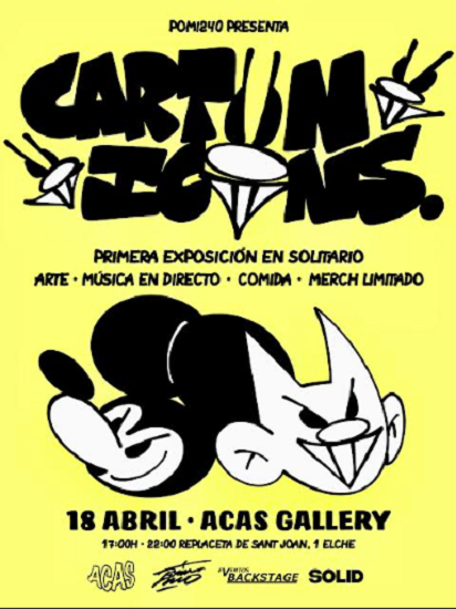 POMI240 debuta en Elche con CARTOON ICONS, una fusión de arte, música y cultura urbana