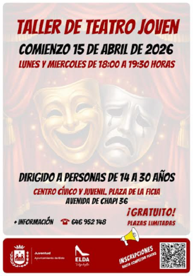 El Ayuntamiento de Elda pone en marcha una nueva edición del Taller de Teatro Joven para promover la creatividad y el talento juvenil