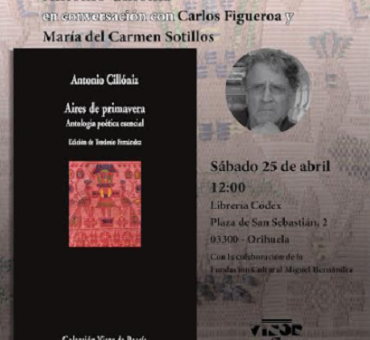 Este sábado se presentará en Orihuela una antología del poeta peruano Antonio Cillóniz